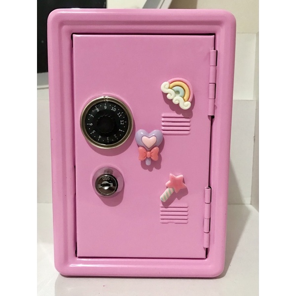 Mini Locker Safe Box Dual Lock Kids Money Storage Safe Vault Locker ...