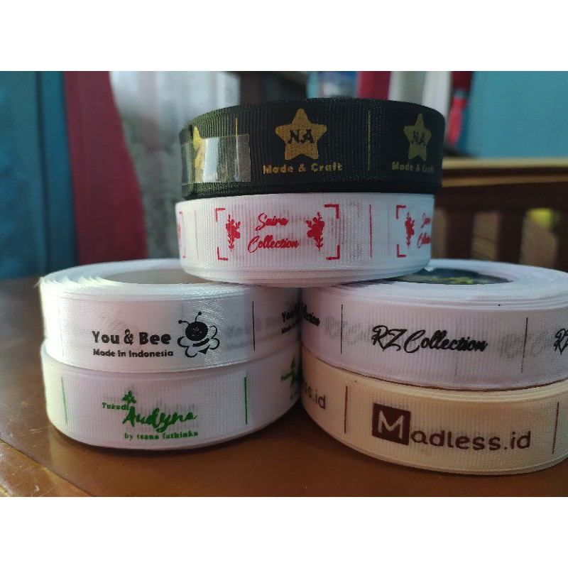 Costom Label 2 cm Or 1.5 cm / Screen Printing Ribbon 1-2 Days Become ...