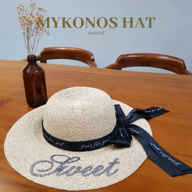 Mykonos Straw Hat (ribbon Wide raffia Beach Hat) | Shopee Philippines