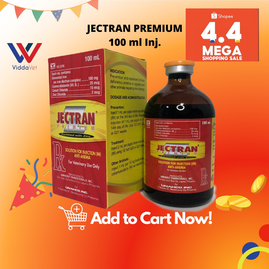 100ml Viddavet Univet Jectran Premium Fortified with Zinc Iron ...
