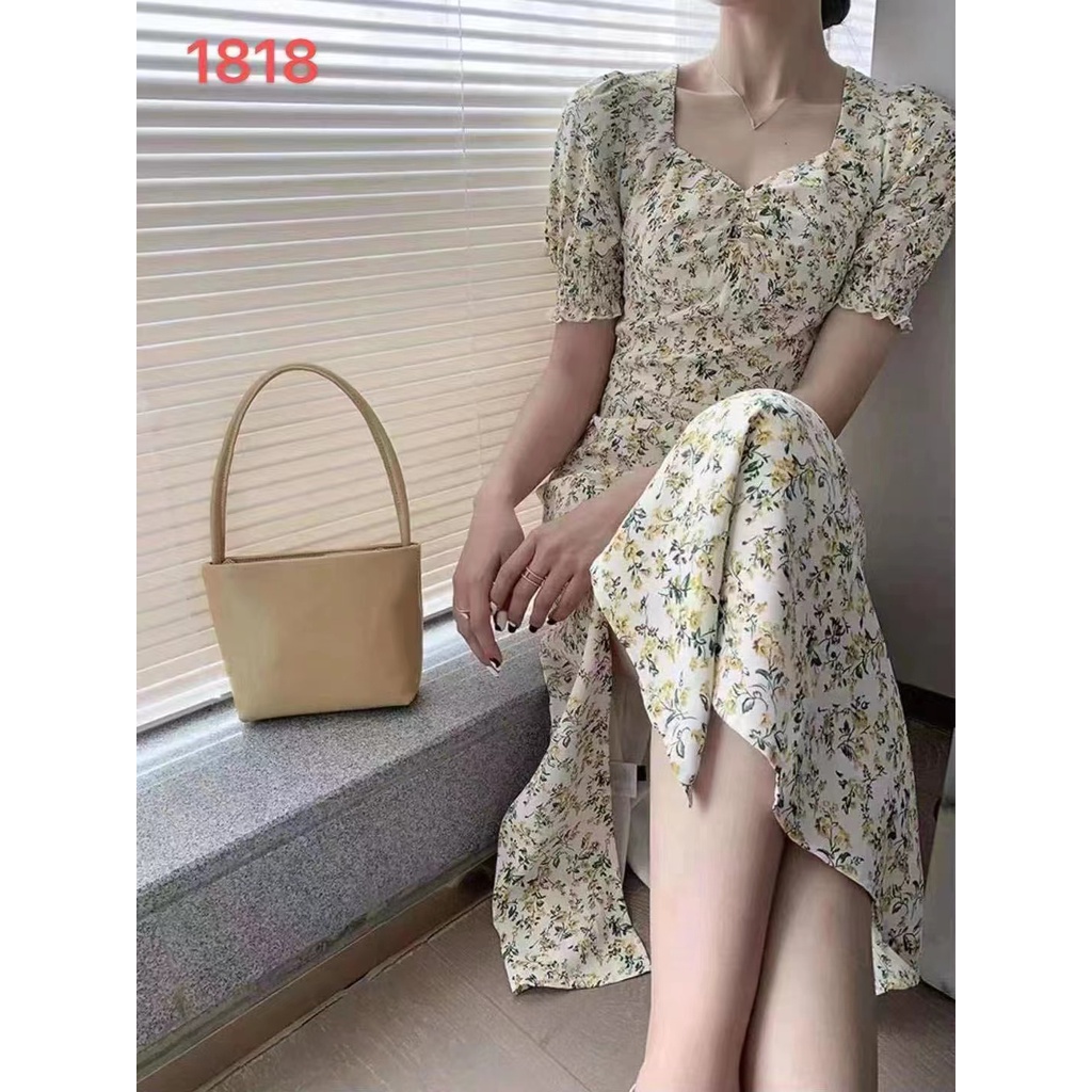 QQS FASHION 1818 Casual Occasion Floral Dress Short Sleeve for Women ...