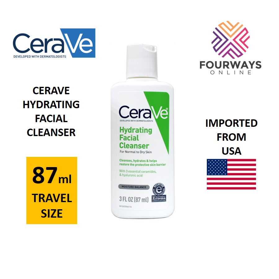 CeraVe Hydrating Facial Cleanser 87ml Travel Size Trial Size