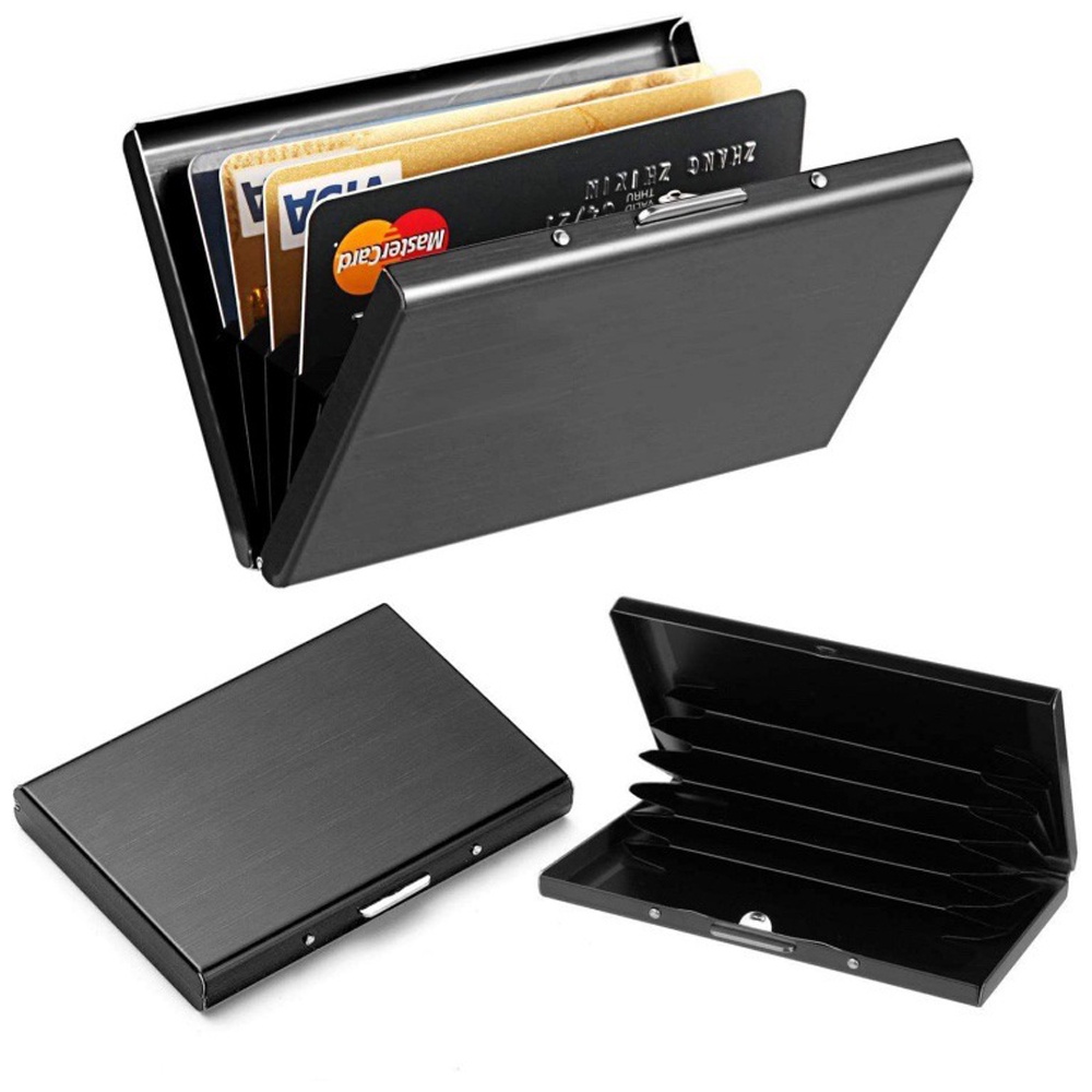Card Holder Wallet Stainless Steel Business ID Credit Card Holder RFID Blocking Protector Case
