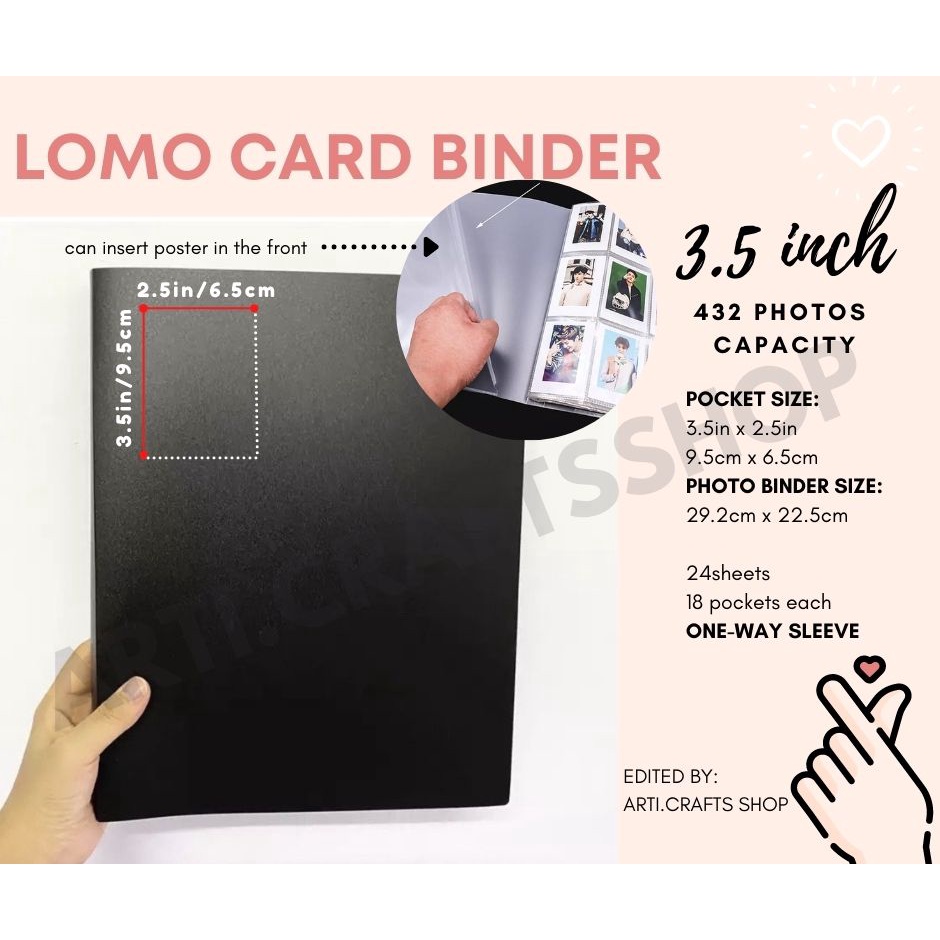 84/432 Cards Capacity 3.5inch Transparent Lomo Card Kpop Photo Binder |  Shopee Philippines