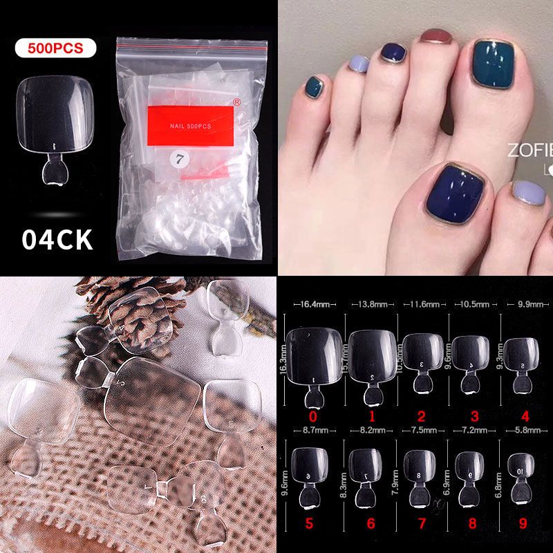 Pvc False Nails Toenails 500 Pieces Clear-Opaque | Shopee Philippines