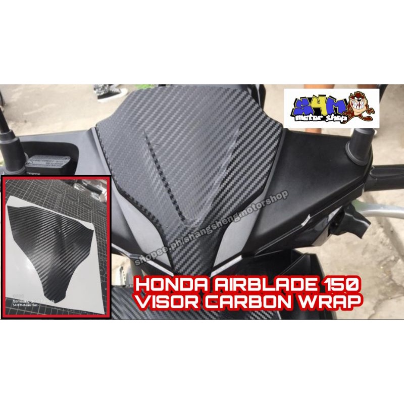 HONDA AIRBLADE 150 Visor + V Front Fairings Carbon Wrap ~Quality ...