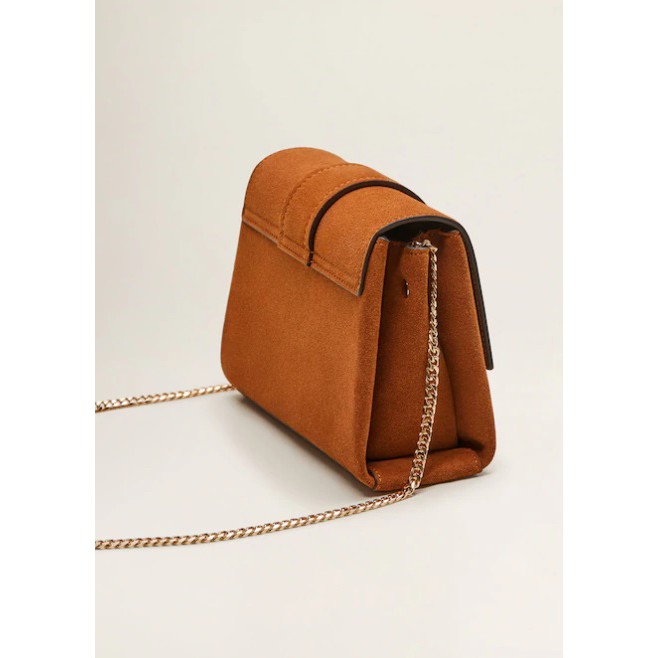 Mango Chain Suede Handbag in Brown