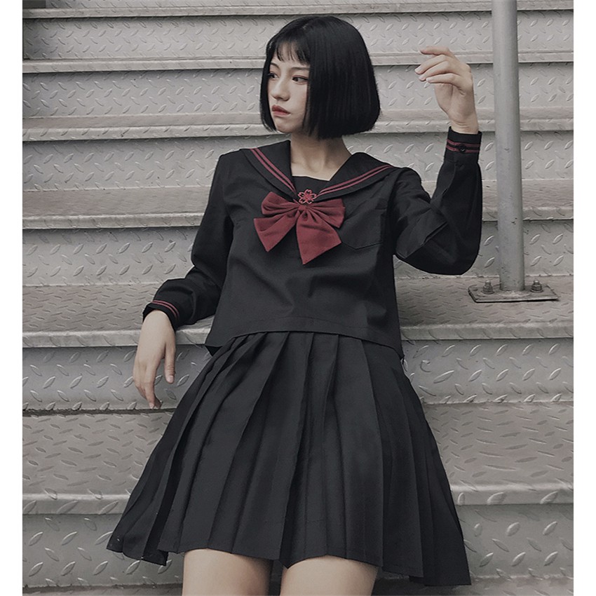Kpop Black Pleated Skirts Japanese School Uniform Anime - Temu