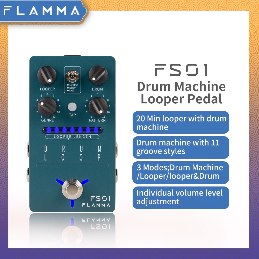 FLAMMA FS01 Drum Machine Phrase Loop Stompbox Guitar Effects Pedal 11