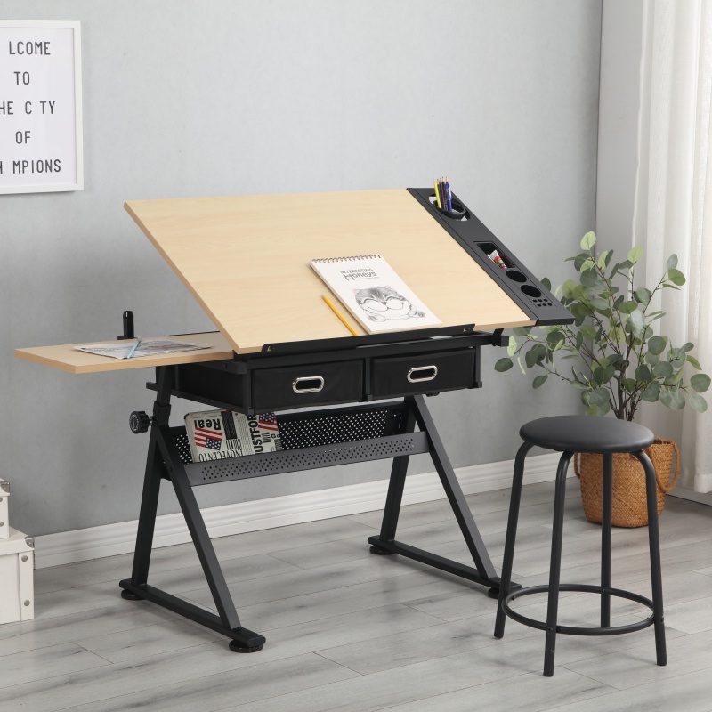 Height Adjustable Drafting Table Drawing Table Artist Desk Tilted Table ...