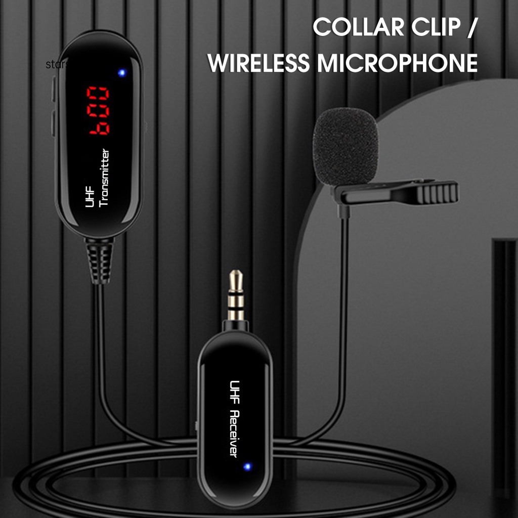 ♕♣STSEZ Omnidirectional Clip On Microphone 50m Transmission Range UHF