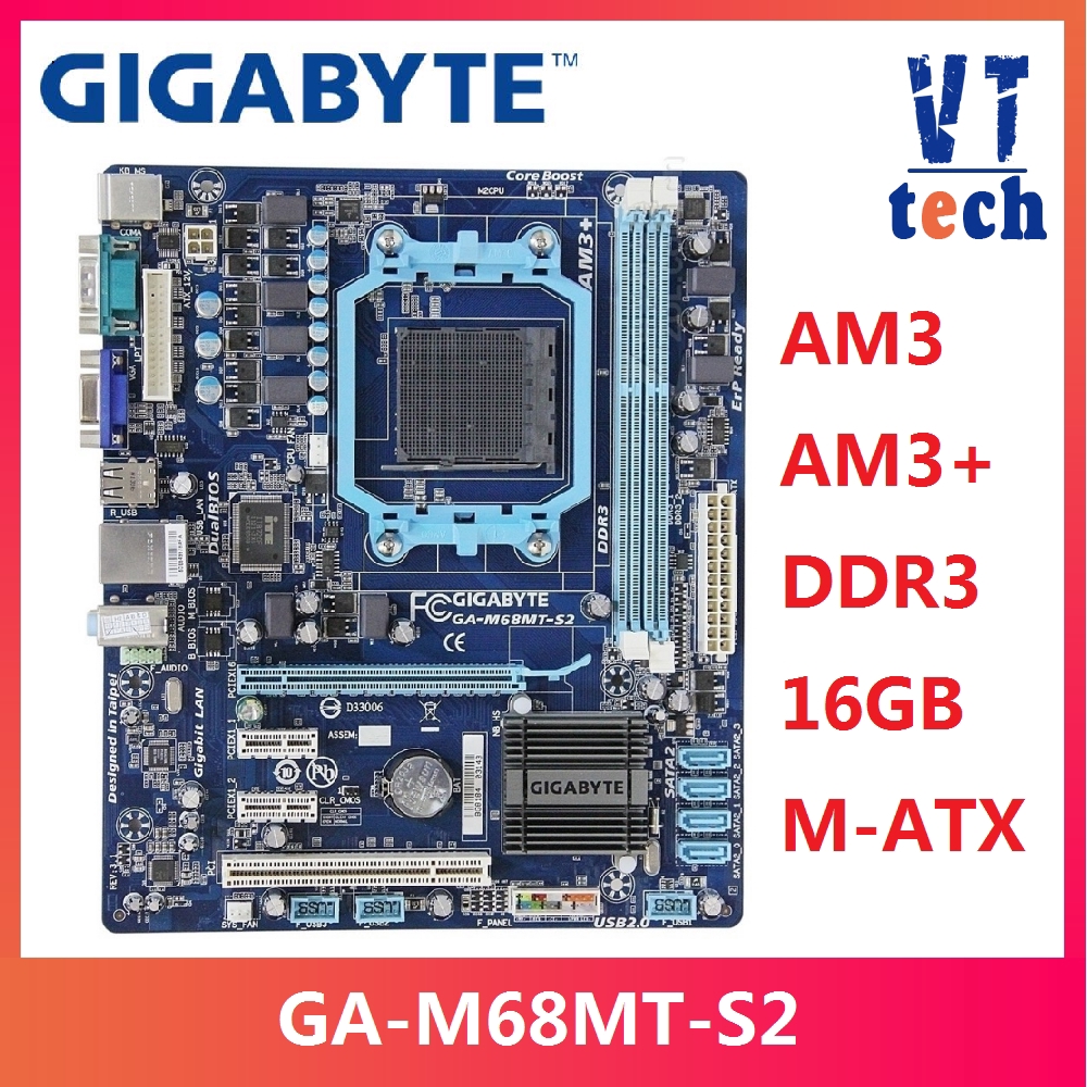 original motherboard for Gigabyte GAM68MTS2 DDR3 Socket AM3 8G M68MT