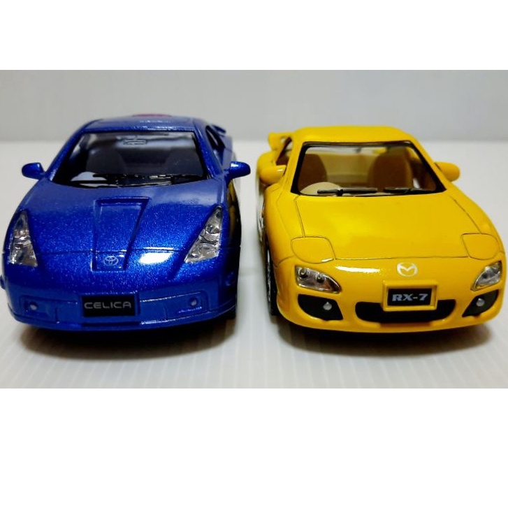 Kinsmart Toyota Celica Zelica (Blue)-Mazda RX7 (Yellow) Diecast Model ...