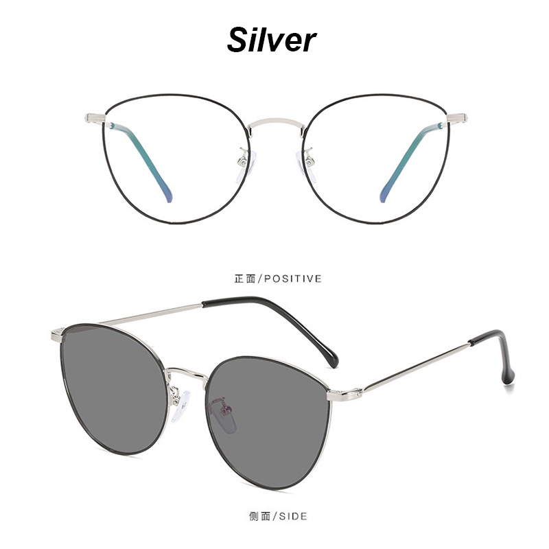 Fashion 2in1 Photochromic Sunglasses Computer Eye Glasses Metal Frame