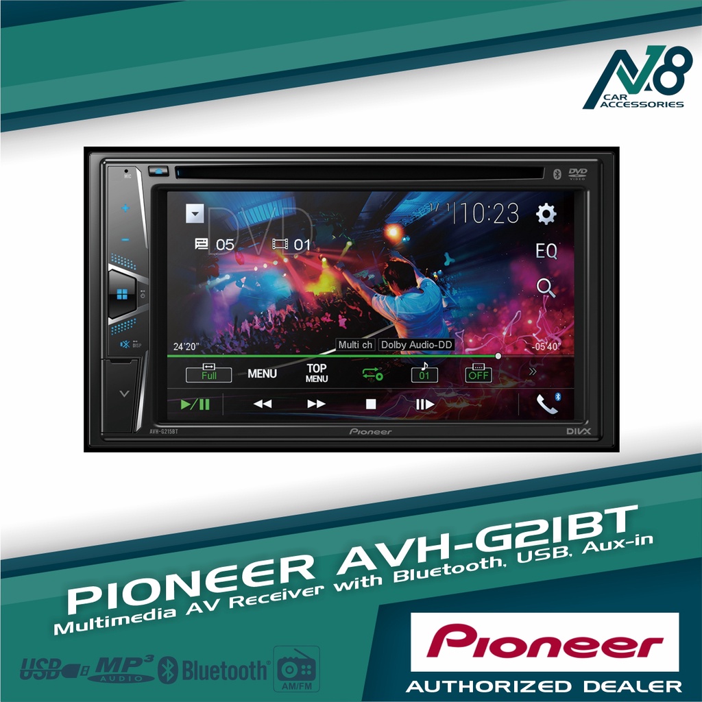 Pioneer AVHG215BT 2Din InDash DoubleDIN DVD Multimedia AV Receiver