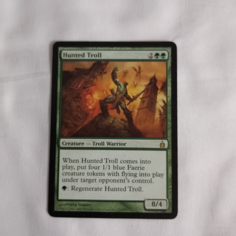 MTG Card HUNTED TROLL Magic the Gathering Trading Card Game Green ...