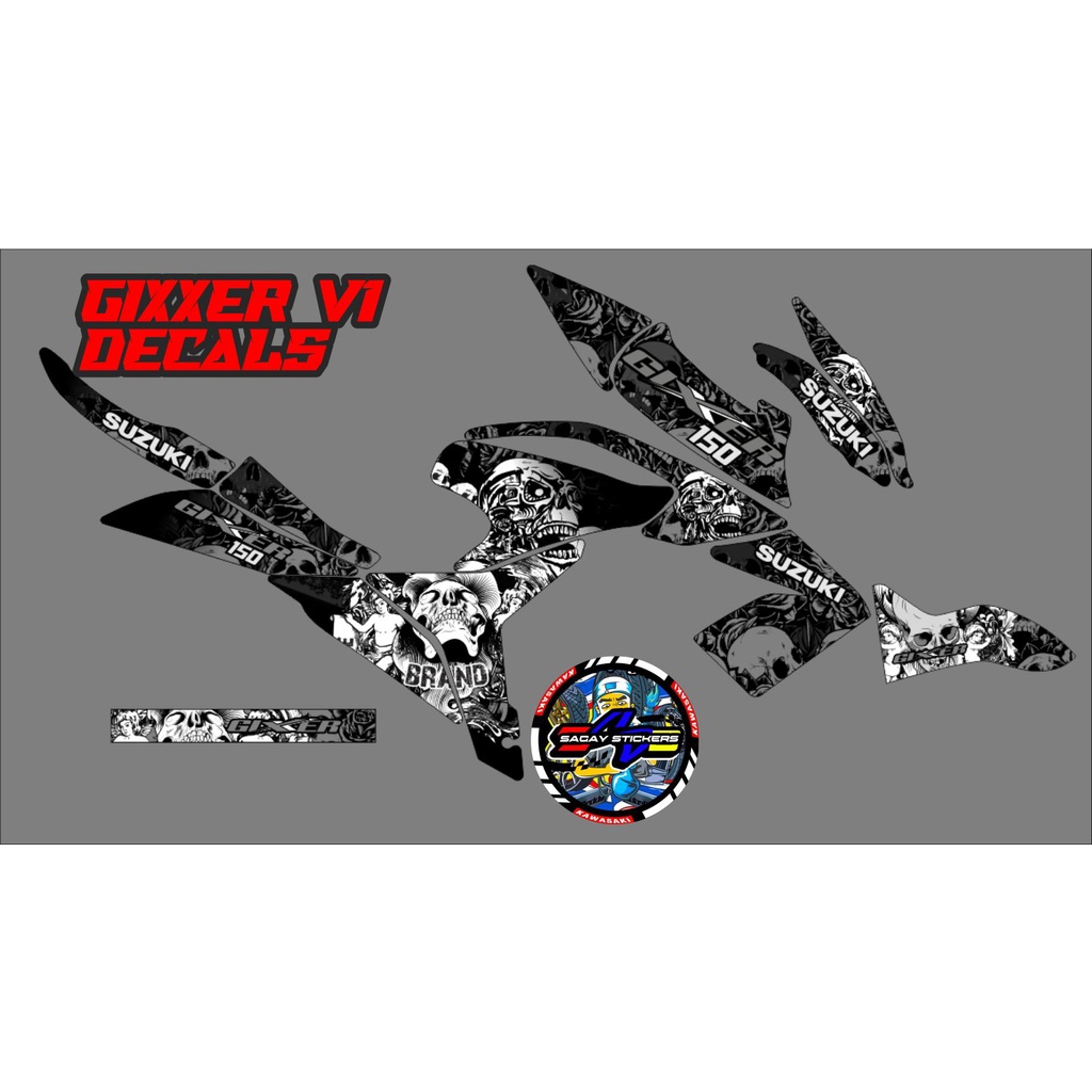 GIXXER 150 v1 Carb MOTORCYCLE Sticker Decals Laminated Shopee Philippines