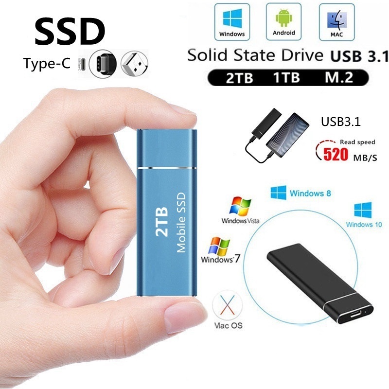 8TB 4TB 2TB SSD Mobile Solid State Drive Storage Device Hard Drive