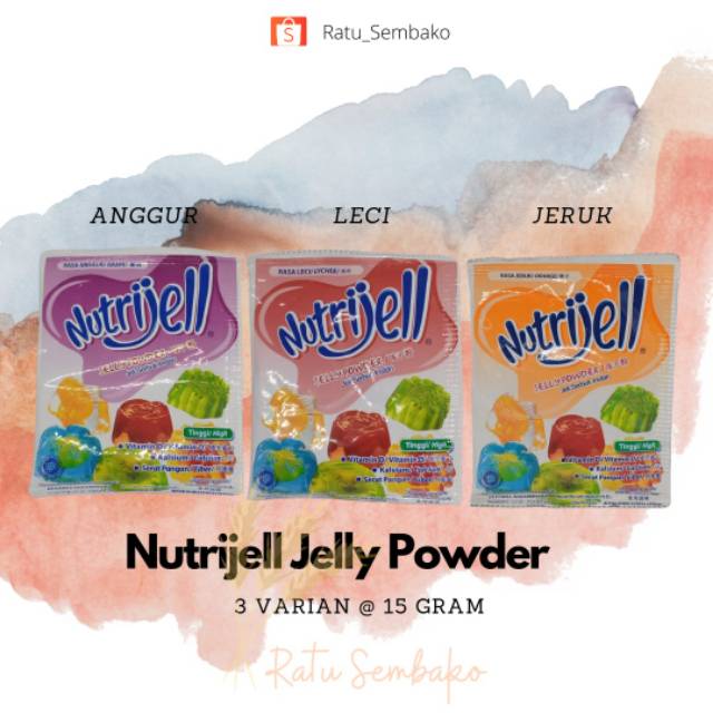 Nutrijell Jelly Powder 15 Gr (Grapes, Orange And Litchi Flavors
