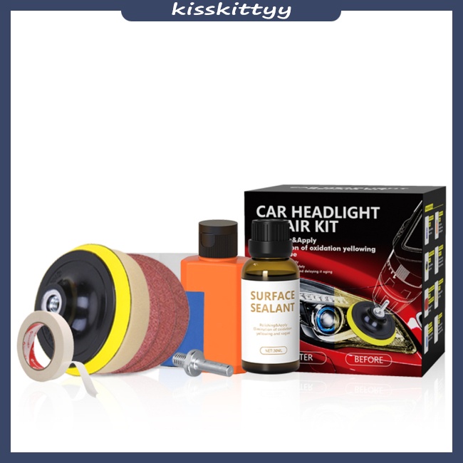 Kisskittyy Car Headlight Repair Kit Lampshade Scratches Yellowing