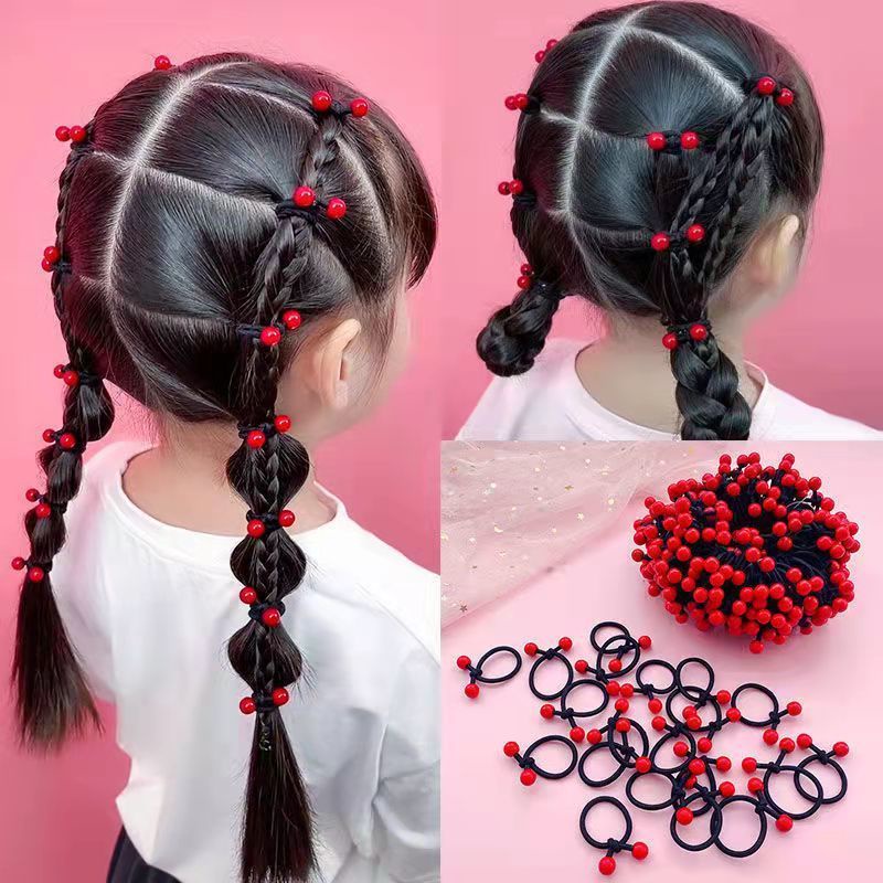 Infant Birthday Hair Accessories Children Rope Red Bean Ring Does Not