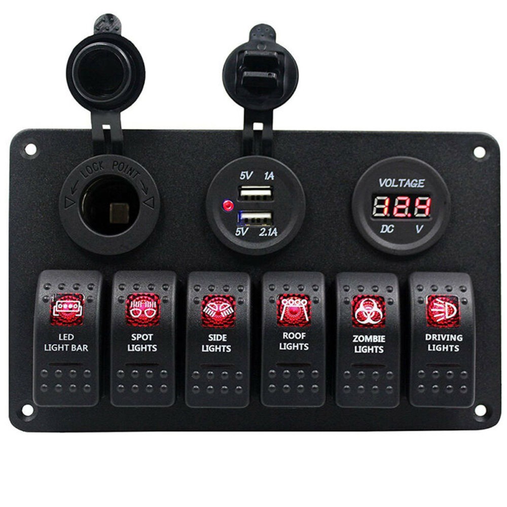 Switch Car 6-Gang Waterproof Circuit Switch Panel Breaker IP67 With ...