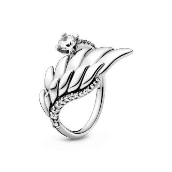 Pandora sparkling store angel wings ring