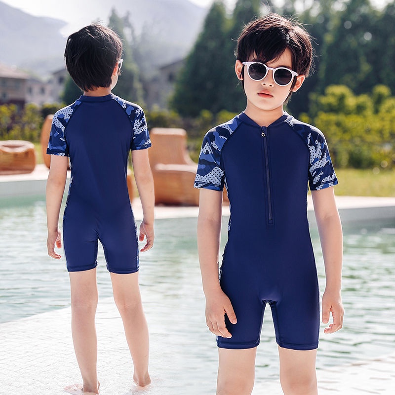 Children Swimsuit OnePiece Boy Boxer Shorts Camouflage Color Matching