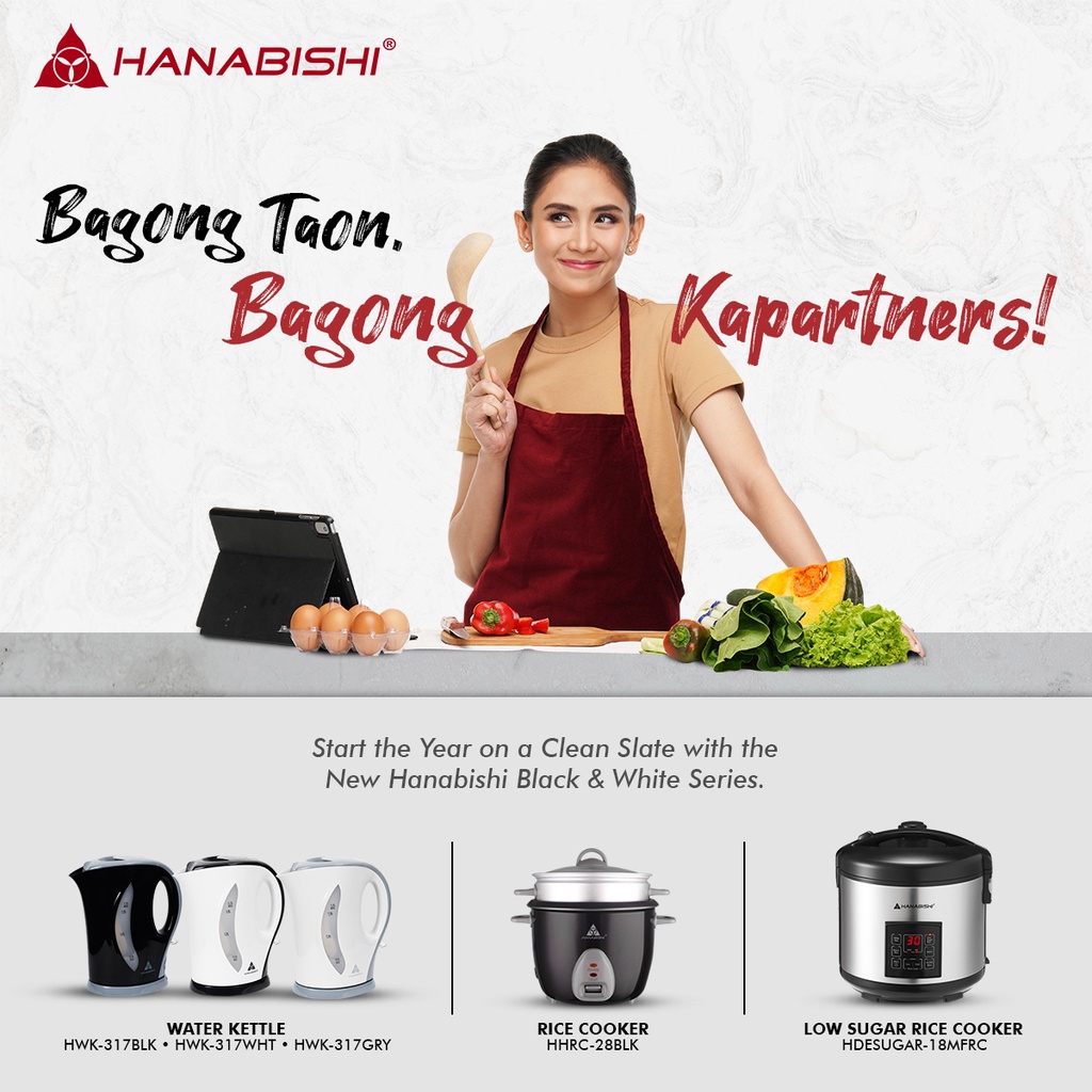 Hanabishi Aesthetic Rice Cooker HHRC10WHT 1L 5 cups | Shopee Philippines