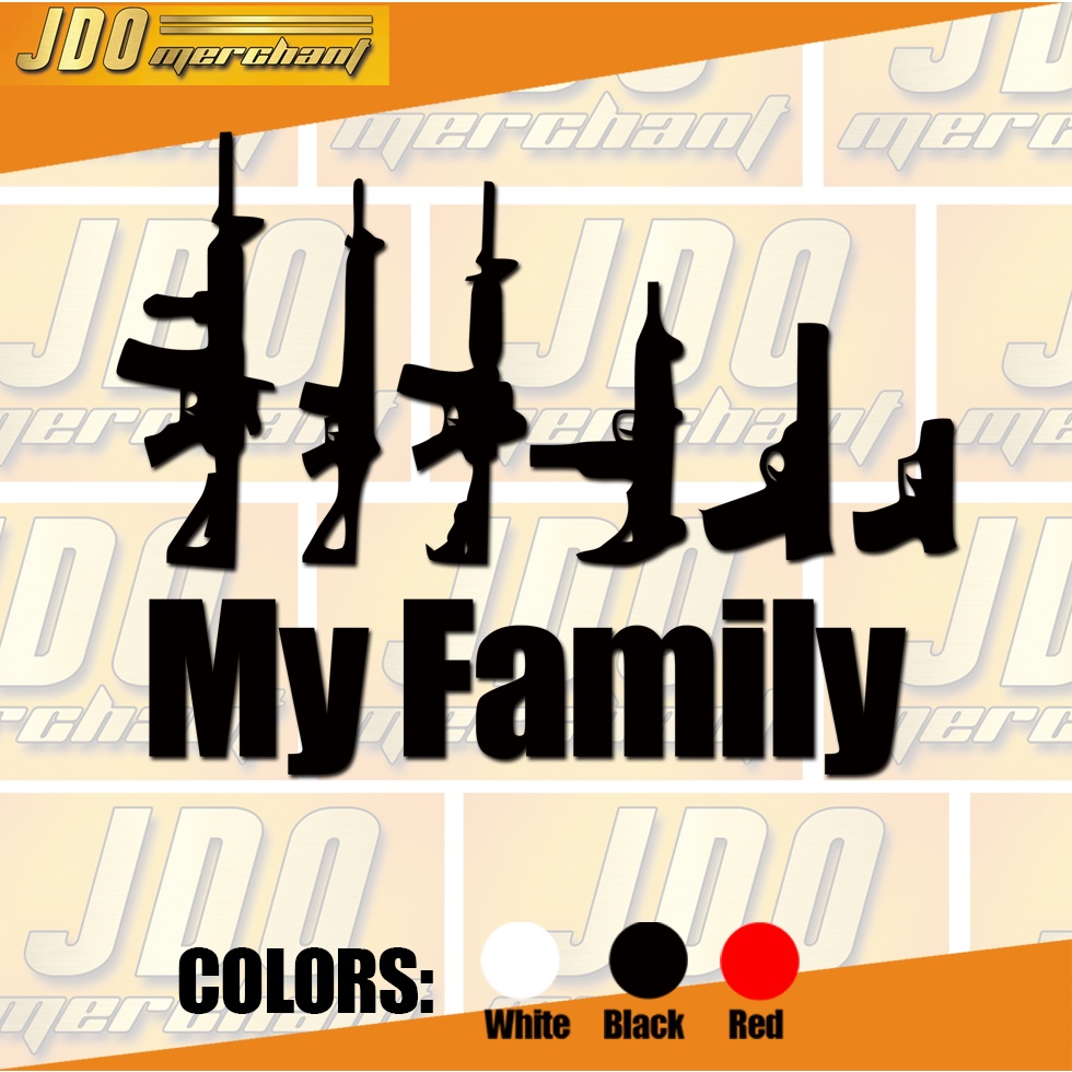 My Family Gun vinyl sticker for car / motor | Shopee Philippines
