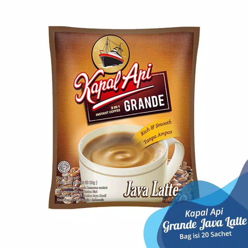 Kapal Api Grande Java Latte Bag (20 Sachets x 20 Grams) | Shopee ...