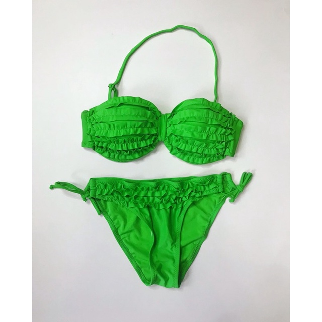 Green Ruffled Bikini Swimsuit Shopee Philippines