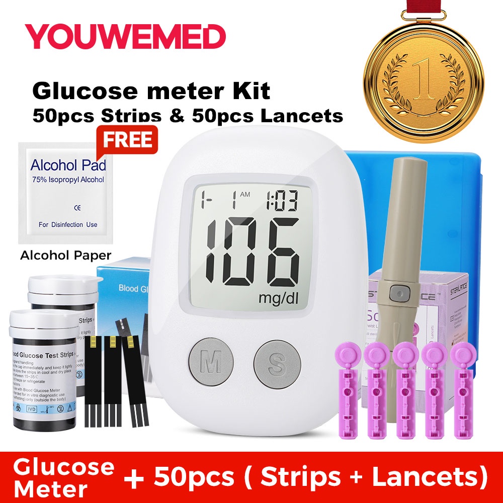 Blood Glucose Monitoring Set With with 50 Pieces Strip 50