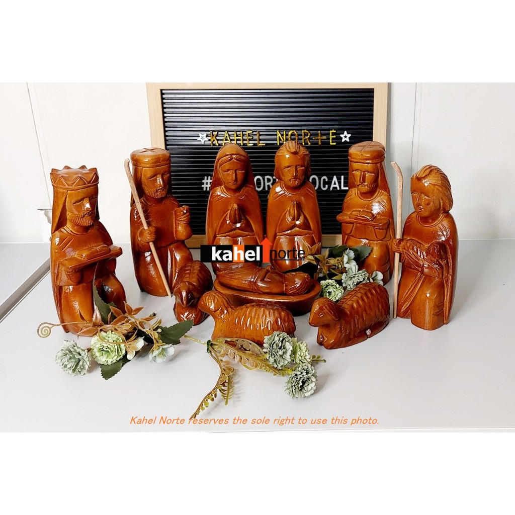 Nativity Holy Birth Wooden Belen Set (6in/8in/12in) | Shopee Philippines