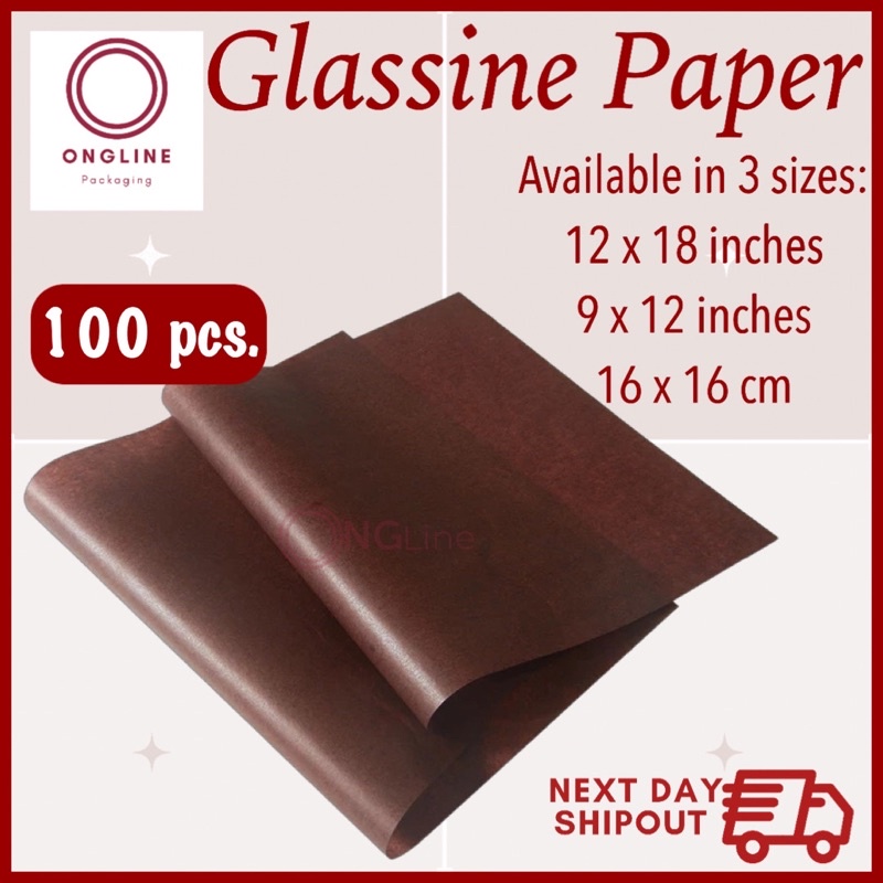 100 pcs. Glassine Paper Wrapper Ensaymada Wrapper Brown Colored