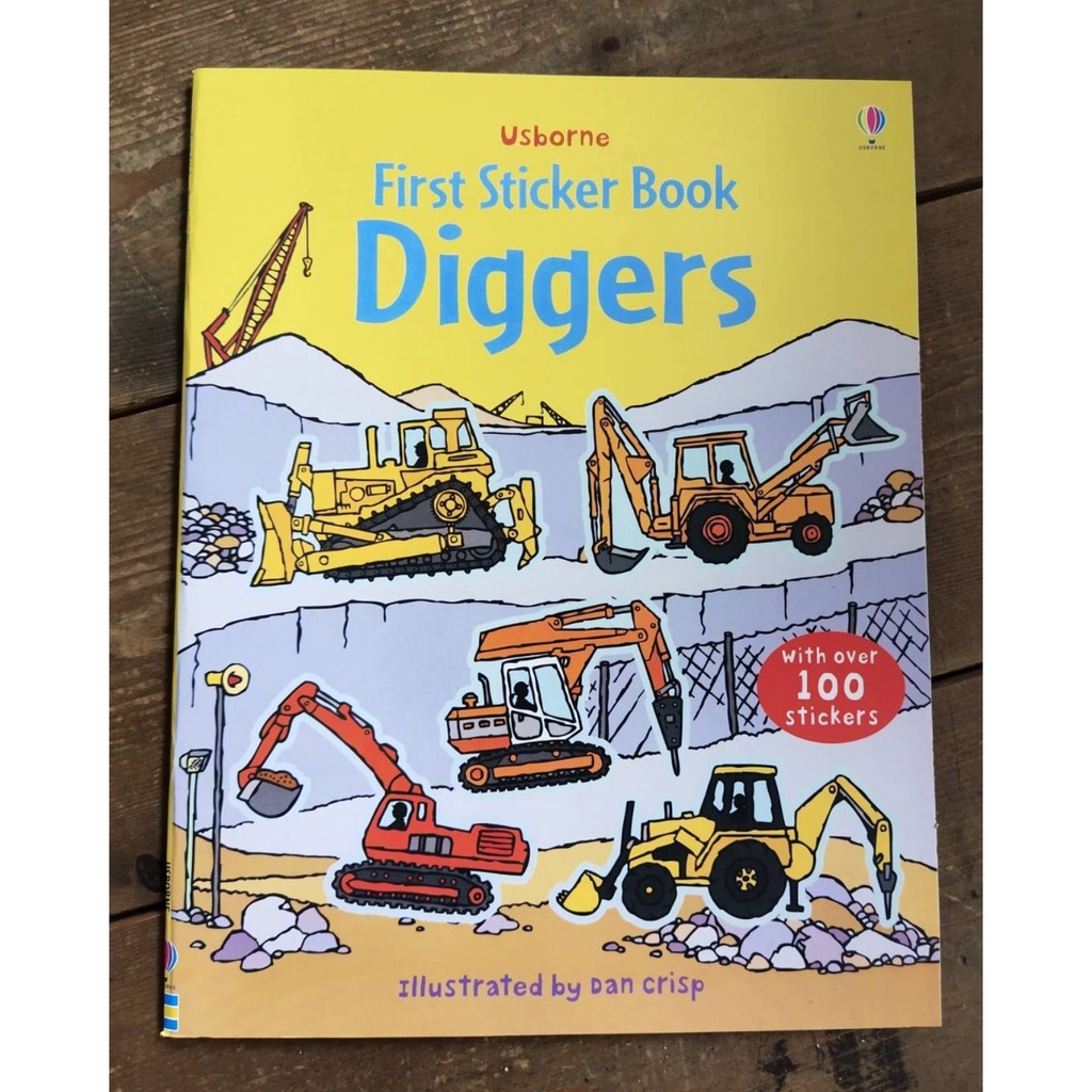 Usborne First Sticker Book DIGGERS book covers with slight folds