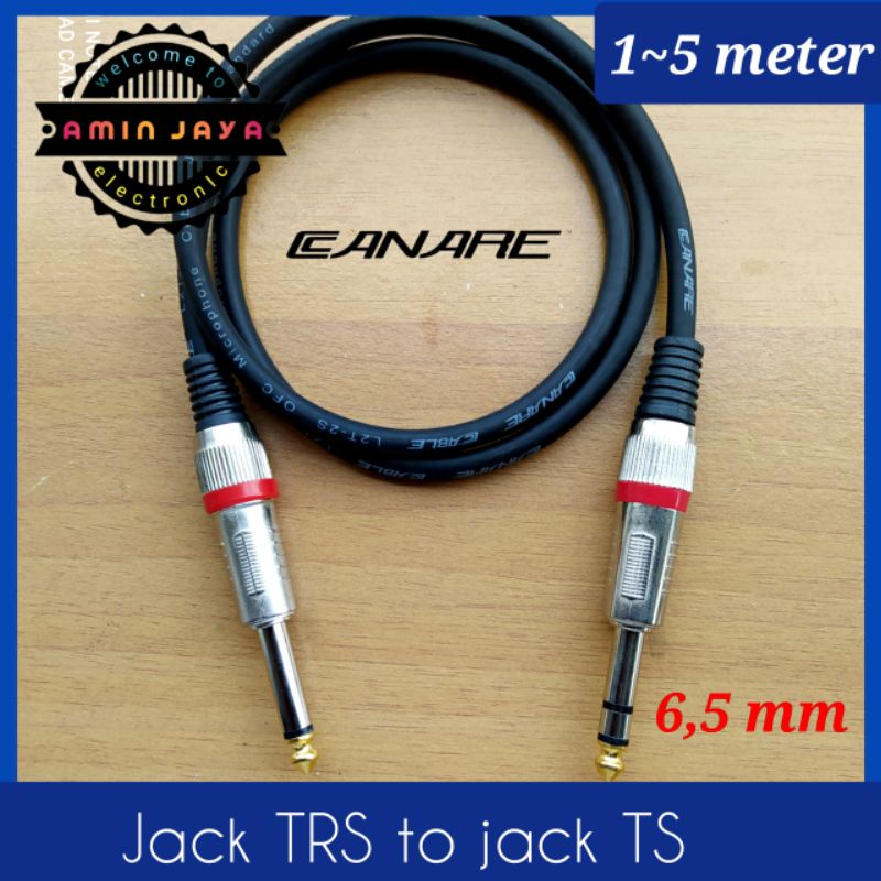 Akai jack cable 6.5 mm TRS to TS jack mono to stereo 1 to 5 meters long ...
