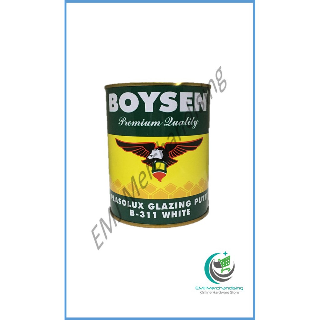 EMJ Boysen Plasolux Glazing Putty White B311 Liter white wood filler