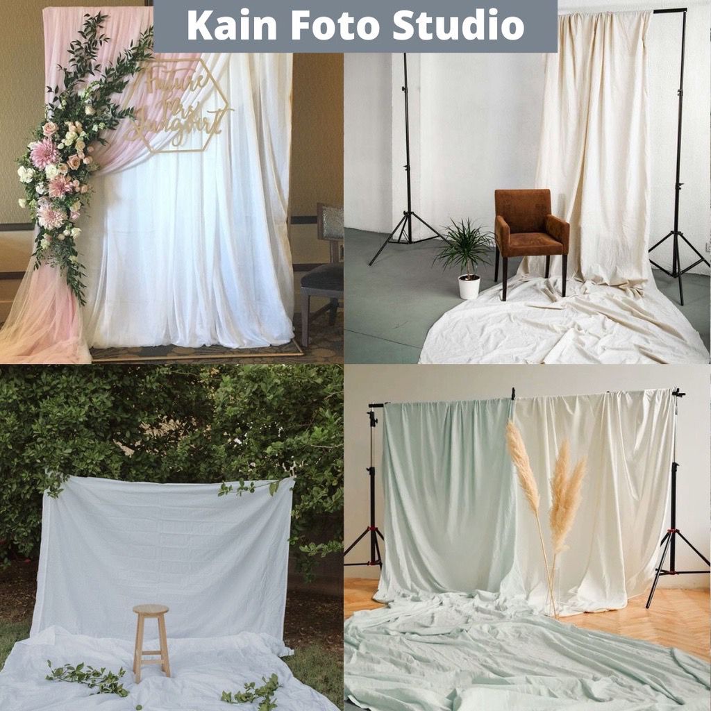 PUTIH Plain backdrop cloth, white Photoshoot Studio Background cloth ...