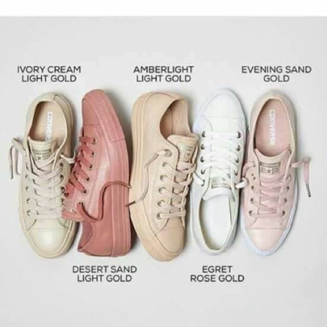 Cream and outlet rose gold converse