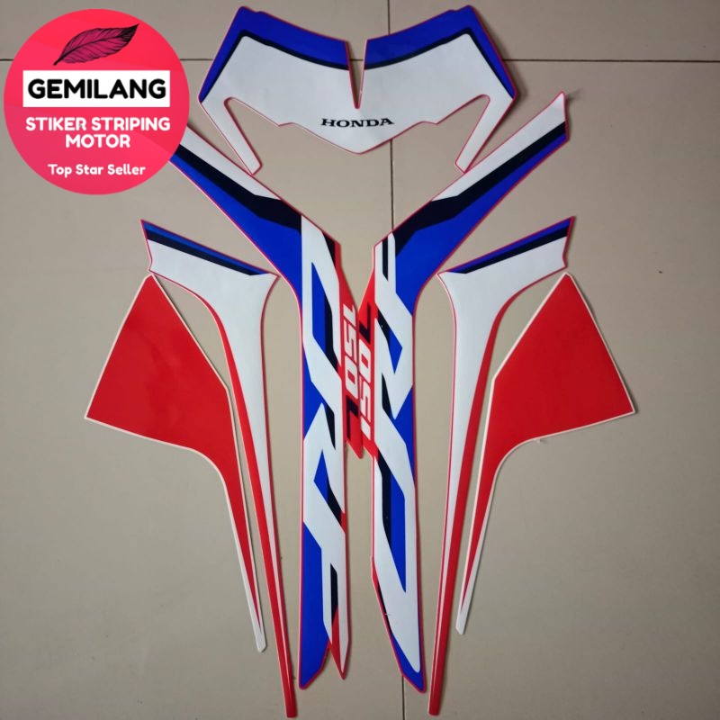 Merah Original Genuine Striping Decal Polet Sticker Honda Crf 150 R 2021 Red List Standard Body 8981