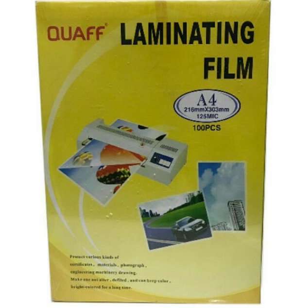 QUAFF LAMINATING FILM A4 SIZE 125mic Shopee Philippines
