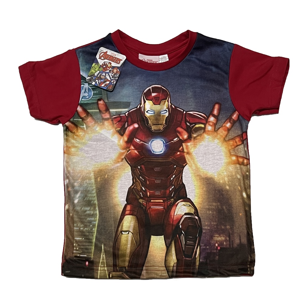 Disney Marvel Avengers Iron Man Beam Blast Boys Kids And Toddlers Red T ...