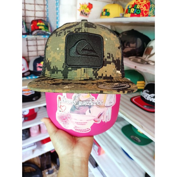QUICKSILVER CAMOUFLAGE snapback net cap high quality | Shopee Philippines