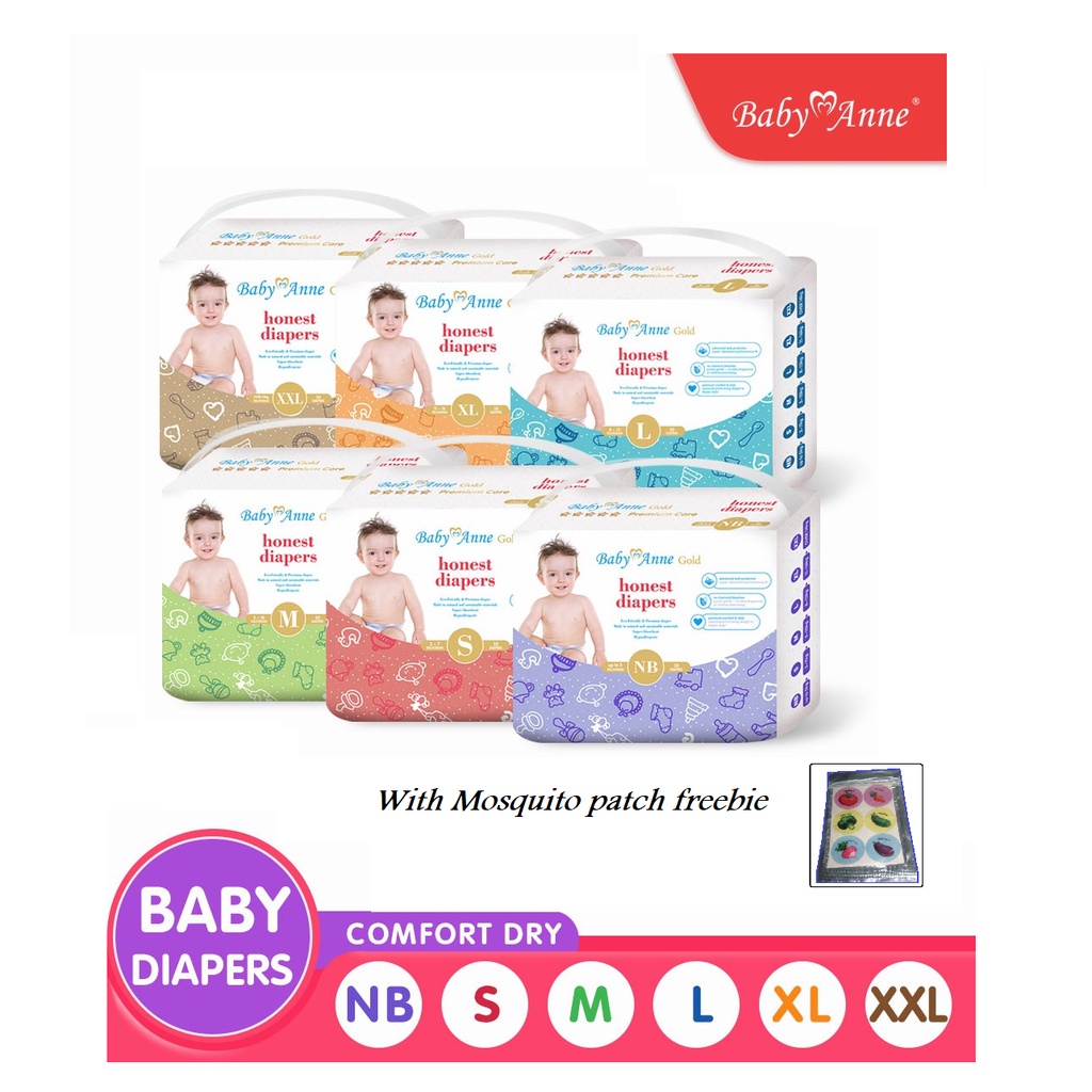 BABY ANNE GOLD HONEST DIAPER MAGIC TAPE 30 pcs | Shopee Philippines