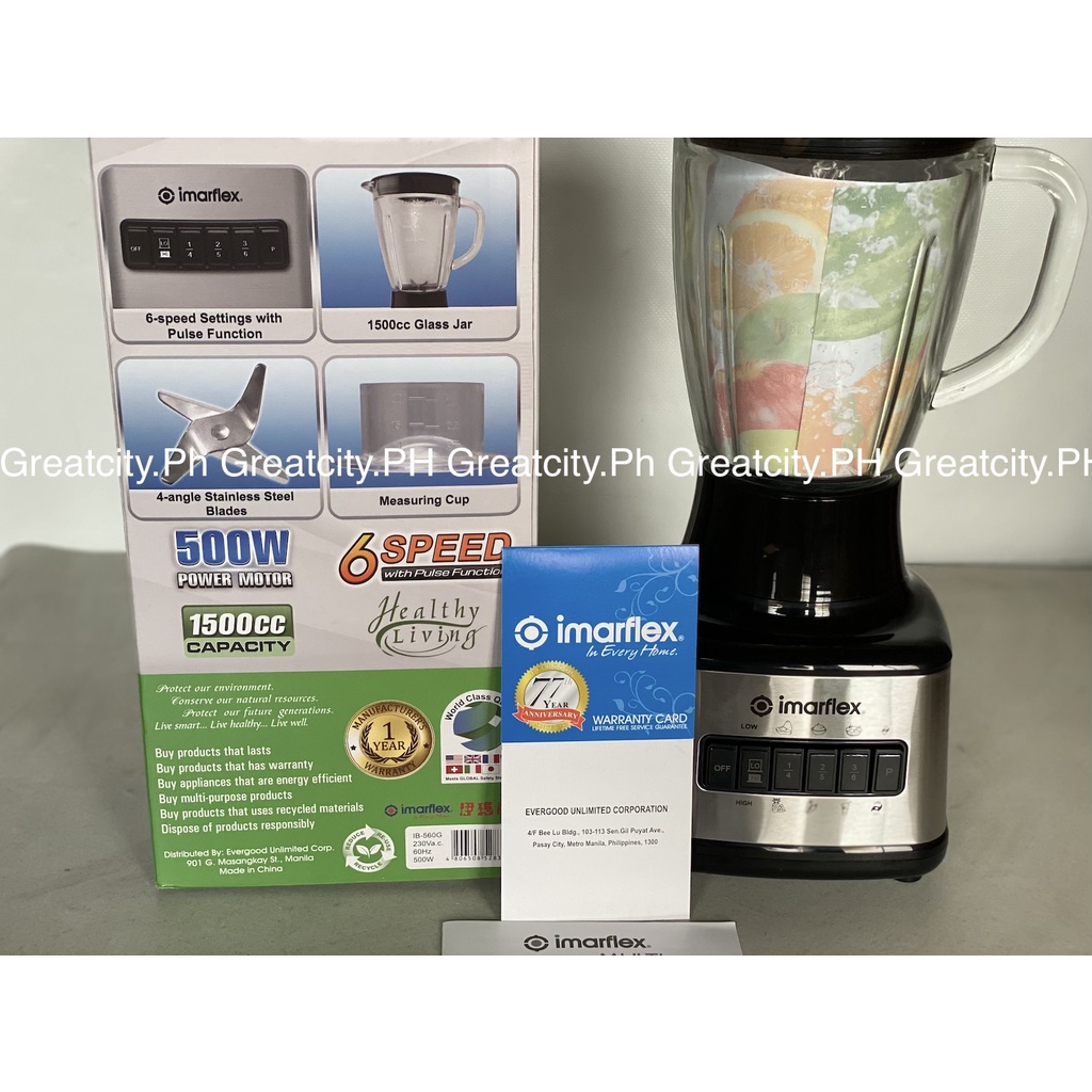 Imarflex Multiblender IB560G 1500cc Black Shopee Philippines
