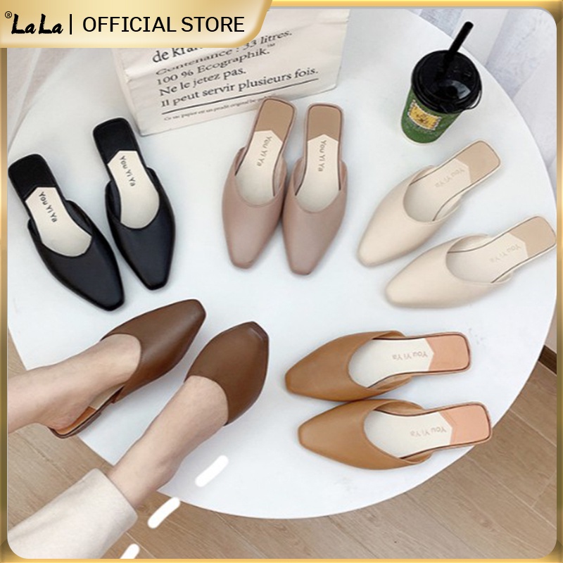 【LaLa】Korean Fashionable design loafer shoes sandals flat for ladies ...