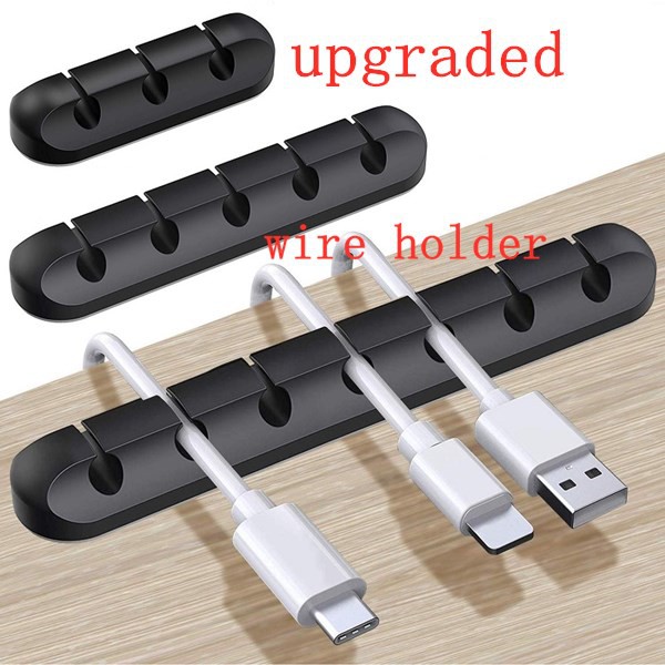 Cable organizer Silicone USB cable winder Desktop tidy management clip ...