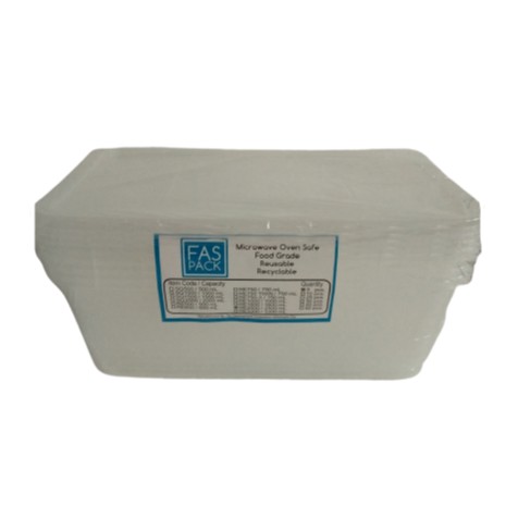 Fas Pack 2500mL Rectangular Microwavable Plastic Box | Shopee Philippines
