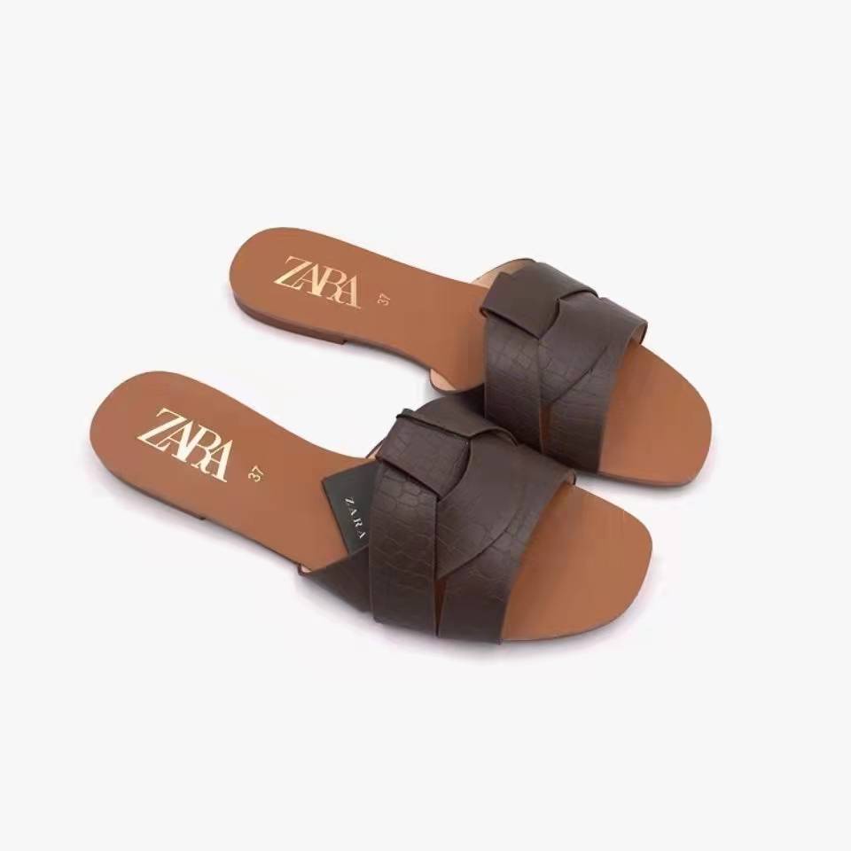 Zara Flat Sandals Zara Fur Sandals ZARA WOVEN FLAT SANDALS BLACK